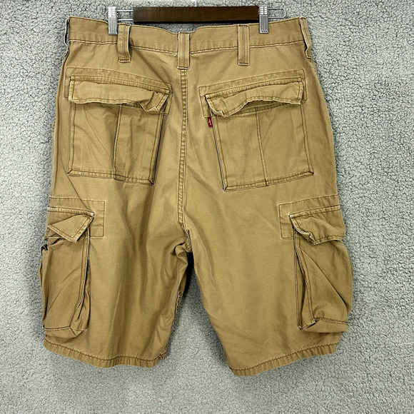 Levis Cargo Shorts Mens‎ 36 Brown Utility Outdoor Tactical Strauss Rivet Beach - Picture 2 of 7